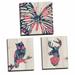 August Grove® 'Floral Butterfly Floral Deer & Floral Owl' 3 Piece Graphic Art Print Set Canvas in Green | 0.75 D in | Wayfair