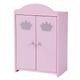 roba Puppenkleiderschrank 2-türig aus Puppenmöbelserie „Prinzessin Sophie“, Puppenkleiderschrank rosa lackiert, Puppenzubehör inkl. Kleiderstange und Boden