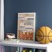 Viv + Rae™ Gupton Orange & Navy Basketball Typography Framed Art Wood in Blue/Brown/Green | 10 H x 15 W x 0.5 D in | Wayfair