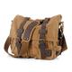 Jonon Vintage Military Men Canvas Messenger Bag for 13.3-17"Laptop (Size 13.3", Brown)