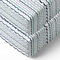 Bacati Noah Tribal Crib/Toddler Bed Fitted Sheets Cotton Percale Garland 2 Piece, Mint/Navy