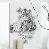 East Urban Home Black & White Leopard - Wrapped Canvas Print Canvas, Cotton in Black/Gray/Green | 20 H x 12 W x 1 D in | Wayfair