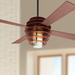 52" Modern Fan Stella Mahogany Finish LED Ceiling Fan with Remote