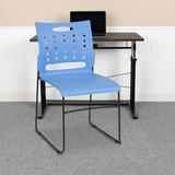 Flash Furniture Heidi 881 lb. Capacity Sled Base Stack Chair w/ Air-Vent Back Plastic/Acrylic/Plastic/Metal in Blue | 33 H x 18 W x 21 D in | Wayfair