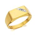 F.Hinds 9ct Yellow Gold Diamond Gentleman's Signet Ring Jewelry Men Gift - Z