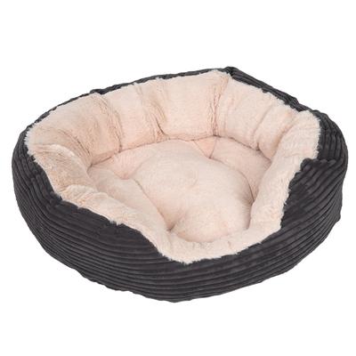 Cozy Cord Hundebett L 81 x B 63 cm x H 18 cm + Fleecedecke Pawty L 150 x B 100 cm