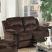 Winston Porter Pantano 61" Pillow top Arm Reclining Loveseat Faux Leather/Microfiber/Microsuede in Brown | 39 H x 61 W x 41 D in | Wayfair