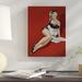 East Urban Home 'Mid-Century Pin-Ups Magazine Cover The Gift' Print on Wrapped Canvas in Red | 16 H x 12 W x 1.5 D in | Wayfair