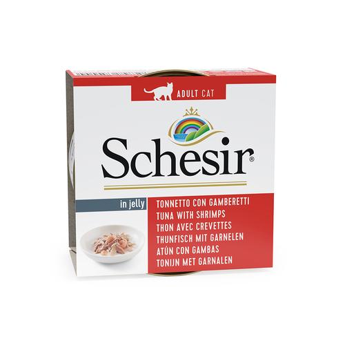 24x85g in Gelee Thunfisch mit Garnelen Schesir Katzenfutter nass