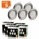 Lot de 5 spot led encastrable complète ronde fixe alu brossé blanc neutre eq. 50w