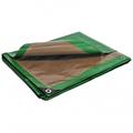 Bâche plastique 6 x 10 m étanche traitée anti UV verte et marron 250g/m² - bâche de protection