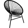 Chaise de jardin forme de lune r�sine tress�e noir - Vidaxl