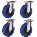 2gt Roues Et Roulettes - Lot roulettes pivotantes caoutchouc easyroll® bleu 100 mm charge - 420 Kg