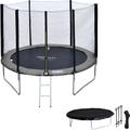 Pack Premium Trampoline 305cm réversible gris / rose adelaïde + filet, échelle, bâche et kit