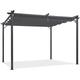 Idmarket - Pergola toit rétractable 4 pieds 3x4 m tonnelle gris anthracite - Gris