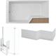 Pack baignoire bain douche 160 x 90 Jacob Delafon Neo version gauche + pare bain chromé + tablier