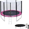 Pack Premium Trampoline 305cm réversible rose / gris adelaïde + filet, échelle, bâche et kit