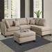 Gray Reclining Sectional - Latitude Run® Jacober 76" Wide Reversible Sofa & Chaise w/ Ottoman Linen | Wayfair E7050092B3A64F3B8BDA84BE22EC0357