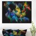 East Urban Home Contemporary 'Colorful Fractal Brush' Graphic Art Print on Wrapped Canvas Metal in Black | 30 H x 40 W x 1.5 D in | Wayfair
