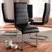 Orren Ellis Kripp Dining Chair Faux Leather/Upholstered/Metal in Black | 40.55 H x 16.93 W x 21.65 D in | Wayfair 254011D1D0DA4DFE96C665F4409AECAB