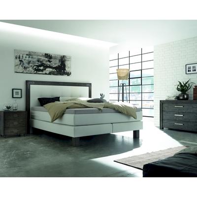 Hasena Boxspringbett Pronto Memphis 160x200 cm / Akazie Vintage Grey / Pepe Anthrazit 328 / Agrea-Top