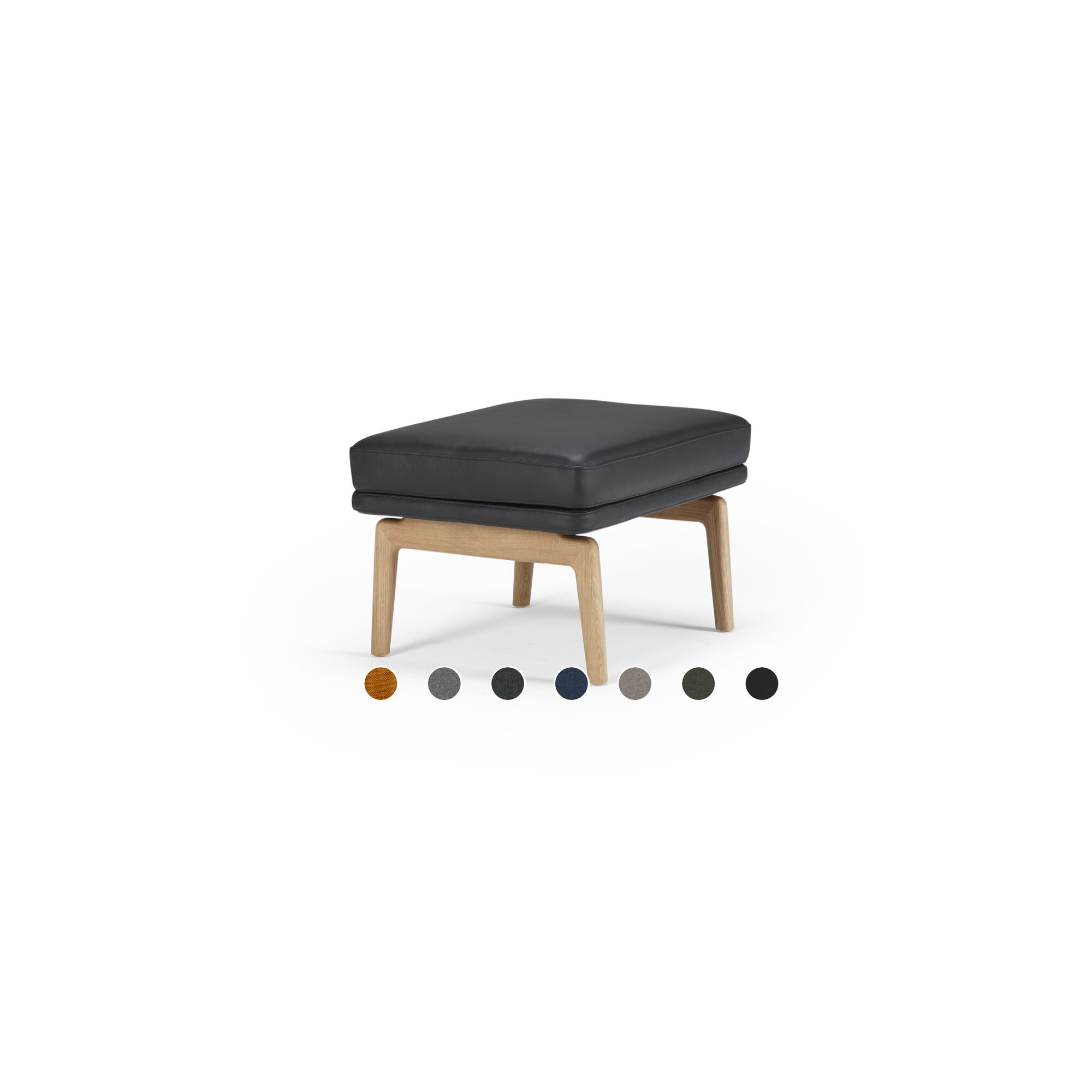 Kragelund »Egsmark« Hocker Echtleder 800 Schwarz