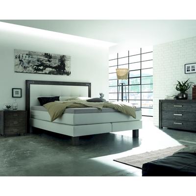 Hasena Boxspringbett Pronto Memphis 160x200 cm / Akazie Vintage braun, lackiert / KUL Pronto White 323 / Agrea-Top Image