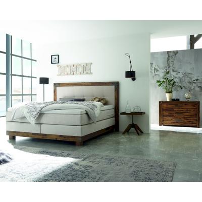 Hasena Boxspringbett Pronto Chicago 180x200 cm / Akazie Vintage braun, lackiert / Pepe Anthrazit 328 / Agrea-Top Image