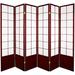 World Menagerie Camille 102" W x 70.25" H - 6-Panel Rice Paper Folding Room Divider Heavy Duty Rice Paper/Wood in Pink/Brown | Wayfair