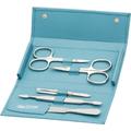 Erbe Collection fünfteiliges Manicure Set im Leder-Druckknopf-Etui rot Maniküre-Set