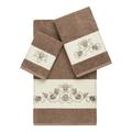 Highland Dunes Bella Embellished 3 Piece Towel Set Turkish Cotton in White/Brown | 27 W in | Wayfair 935017AD0C1D41A98B2BA066DE7676E2
