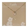 EFYTAL Tiny Gold Filled Faith Cross Necklace, Small Simple Dainty Disc Pendant, First Communion Gift for Girls and Women