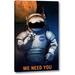 Ebern Designs 'We Need You' by NASA Giclee Art Print on Wrapped Canvas in Blue | 24 H x 15 W x 1.5 D in | Wayfair 45F7A7FEFD05436BB98C6516C1A96068