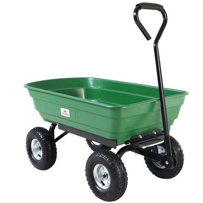 Transportwagen mit Kippfunktion 300kg Belastbar Luftbereift 75L Lenkachse Gartenwagen Bollerwagen Image