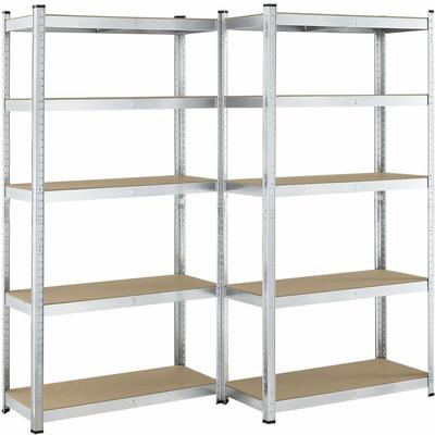 Juskys Lagerregal Basic 2er Set 180x90x40 cm - 2 Schwerlastregale mit 10 Böden - max. 1750 kg