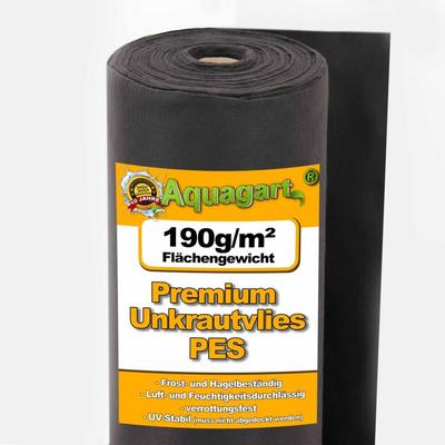 Aquagart - 200m² Unkrautvlies Gartenvlies Mulchvlies Bodengewebe 190g 1m breit pes