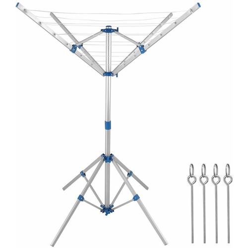 Monzana® Wäschespinne Höhenverstellbar Mobil mit 4 Erdspieße Camping Wäscheständer Wäscheleine