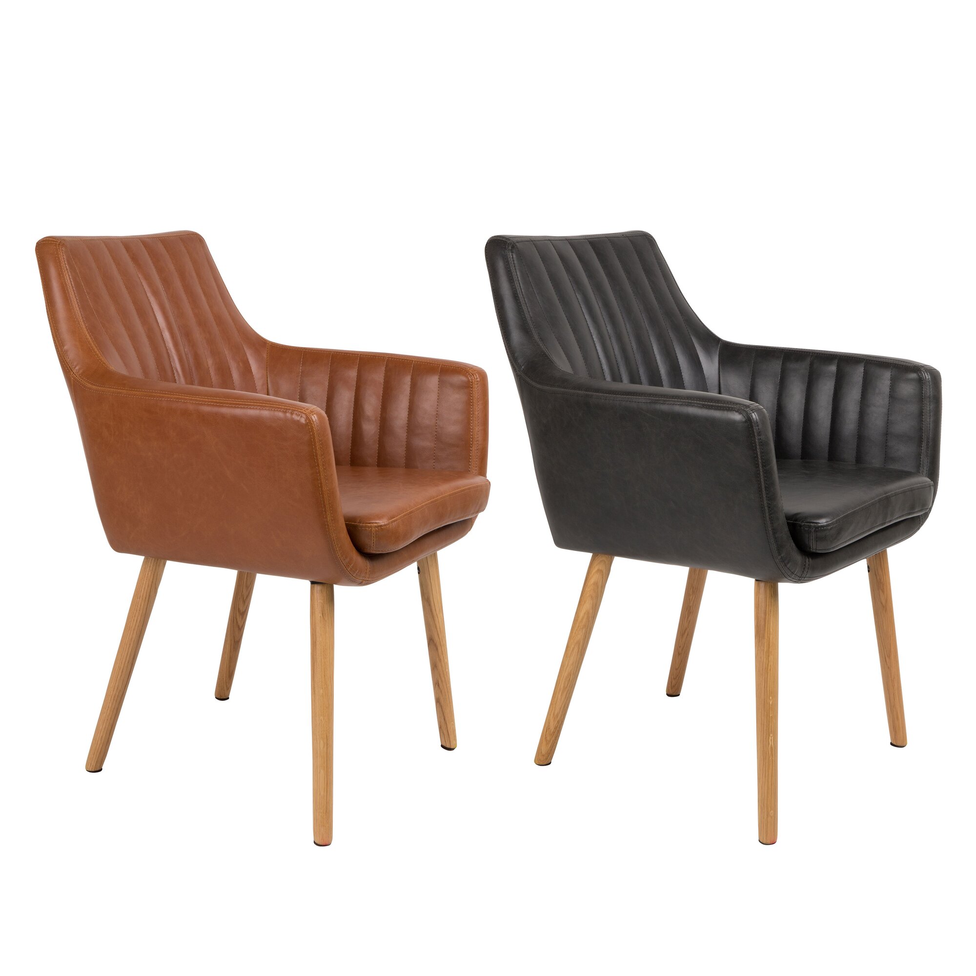 designline Polsterstuhl Pike mit Armlehne Schwarz