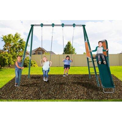 Sportspower kids Alta Oaks 10' Heavy Duty Swing Set w/ Lifetime Warranty on 6' Double Wall Slide Metal in Green | Wayfair MSC-4338