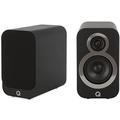 Q ACOUSTICS 3010i Compact Bookshelf Speakers Pair Carbon Black - Featuring 2-way Reflex Enclosure Type, 100mm (4") Bass Driver, and 22mm (0.9") Tweeter - Stereo Hifi/Passive