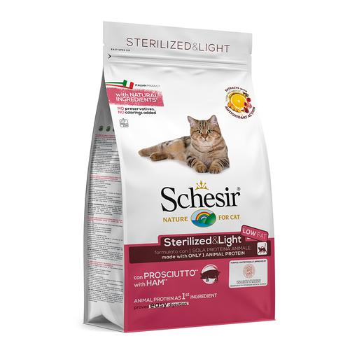 1,5kg Sterilized & Light mit Schinken Schesir Katzenfutter trocken