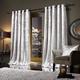 viceroy bedding Pair of Heavy Crushed Velvet Curtains EYELET RING TOP Fully Lined Curtains Snow White 66" Width x 72" Depth