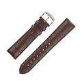 Hirsch Paul Alligator Embossed Performance Watch Strap with Buckle in Brown (20mm XL, Gold Buckle)
