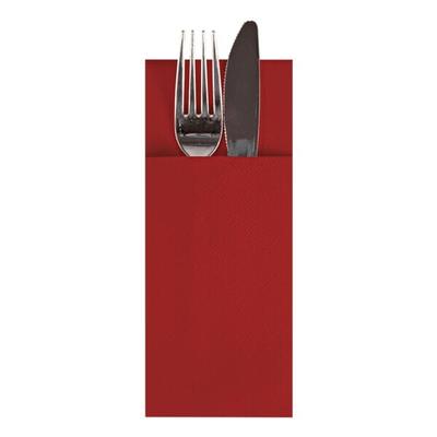 Papstar Bestecktasche und Serviette in Einem rot, 30x40 cm Image
