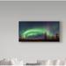 Trademark Fine Art 'Northern Lights Night Sky' Photographic Print on Wrapped Canvas Metal in Green | 16 H x 32 W x 2 D in | Wayfair 1X05544-C1632GG