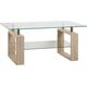Greenheart Furniture (UK & Ireland) Milan Coffee Table. Sonoma Oak Effect Veneer/Clear Glass/Silver (Coffee Table)