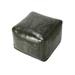 Astoria Grand Navarette 20" Wide Genuine Leather Square Pouf Ottoman in Green/Brown | 15 H x 20 W x 20 D in | Wayfair