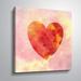 Harriet Bee Kyzer Heart Silhouette Painting Graphic Art on Canvas Canvas, Metal in Orange/Pink/Yellow | 18 H x 18 W x 2 D in | Wayfair