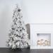 The Holiday Aisle® 9' Flocked White/Green Artificial Christmas Tree w/ 1500 LED Clear/White Lights w/ Stand, in Green/White | Wayfair