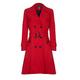 De la Crème Women's Trench Coat Spring/Summer Autumn Ladies Lightweight Belted Mac Trench Coat 42" Length (12, RED)